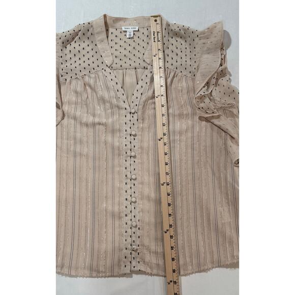 Tribal Jeans Mixed Media Blouse Top 5608  French Oak Size Large - Picture 12 of 12